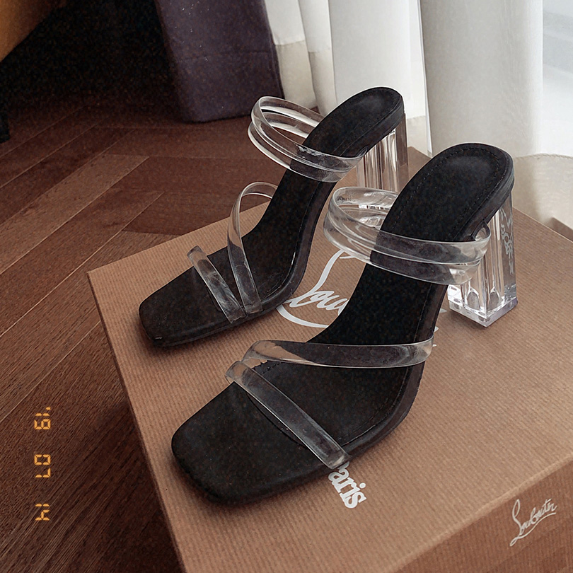 liphop-스퀘어클리어힐 [10cm]♡韓國女裝鞋