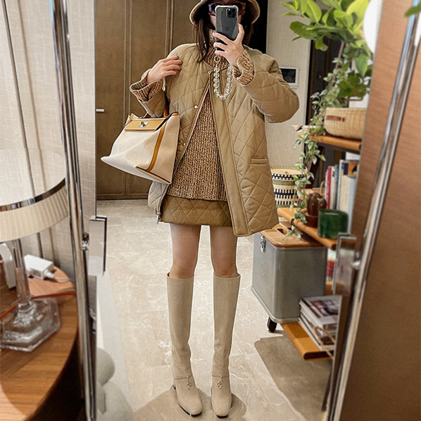 fashion-full-에밋 후드 누빔 퀄팅 패딩(TIME SALE 20%)♡韓國女裝外套