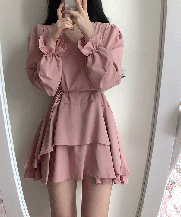 ssomedays-베르사유 캉캉 프릴원피스(핑크,블랙)♡韓國女裝連身裙