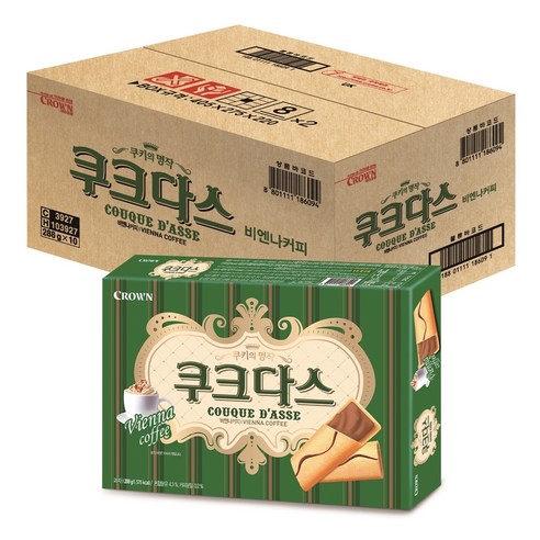 韓國 CROWN 維也納咖啡法式夾心脆片 一盒/288g